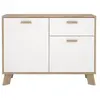 BUT Buffet 2P/1T IKAST Blanc/Imitation chêne