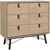 BUT Commode 2x3 tiroirs BORGEN L 101 cm imitation chêne