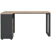 Bureau d’angle compact OFFICE coloris gris/chêne