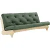 Karup Design Canapé convertible en bois naturel et tissu vert olive 2 places