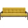Karup Design Canapé-lit en bois de pin laqué marron foncé et velours jaune miel 204 x 130 cm Grab
