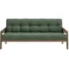 Karup Design Canapé-lit en bois de pin laqué marron foncé et tissu vert olive 204 x 130 cm Grab -