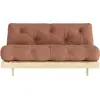 Canapé-lit marron clay en pin massif Roots 160 - Karup Design