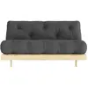 Canapé-lit gris foncé en pin massif Roots 160 - Karup Design