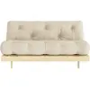 Canapé-lit beige clair pin massif Roots 160 - Karup Design