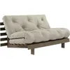 Canapé-lit en pin carob brown et lin 140 x 200 cm Roots - Karup Design