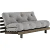 Canapé-lit en pin carob brown et tissu gris 160 x 200 cm Roots - Karup...