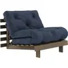 Canapé-lit en pin carob brown et tissu navy 90 x 200 cm Roots - Karup ...