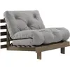 Canapé-lit en pin carob brown et tissu gris 90 x 200 cm Roots - Karup ...