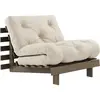 Canapé-lit en pin carob brown et tissu beige 90 x 200 cm Roots - Karup...