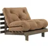 Canapé-lit en pin carob brown et tissu mocca 90 x 200 cm Roots - Karup...