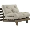 Canapé-lit en pin carob brown et lin 90 x 200 cm Roots - Karup Design