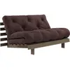 Canapé-lit en pin carob brown et tissu marron 140 x 200 cm Roots - Kar...