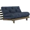 Canapé-lit en pin carob brown et tissu navy 140 x 200 cm Roots - Karup...