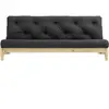 Karup Design Canapé convertible en bois naturel et tissu gris foncé 2 places