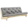 Karup Design Canapé convertible en bois naturel et tissu gris 2 places
