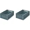 Liewood Lot de 2 petites caisses de rangement Weston S Whale blue