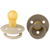 BIBS Lot de 2 sucettes en latex Colour Vanilla-Dark Oak (18 mois et +)