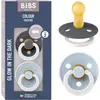 BIBS® Sucettes Colour Iron Glow/Baby Blue Glow 6-18 mois 2 pcs