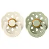 Bibs - Tétines en caoutchouc naturel Bohème - Set de 2 Vert amande 0/6 mois