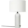 Lampe de table blanche base blanche marbre 65 cm Gravity - Gubi