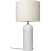 Lampe basse blanche base beige en marbre XL Gravity - Gubi