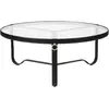 GUBI table basse ADNET TABLE Ø 100 cm (Black - Verre et cuir)