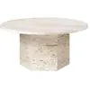GUBI table basse EPIC COFFEE TABLE Ø 80 cm (Neutral White - Travertin)