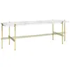 GUBI table basse structure laiton TS CONSOLE 120 x 30 x H 40 cm (Blanc...