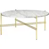 GUBI table basse ronde structure laiton TS Ø 80 x 35 cm (Blanc Carrara...