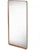 Miroir rectangulaire en cuir marron à suspendre 65x115 cm Adnet - Gubi