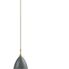 Suspension grise base dorée en laiton 16 cm BL9 - Gubi