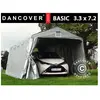 Tente Abri Voiture Garage Basic, 3,3x7,2x2,4m pe, Gris
