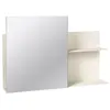 broste Copenhagen Étagère murale avec miroir Blanc 25 x 51 x 9,5 cm