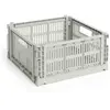 Hay - Cagette pliable carré Crate Gris M