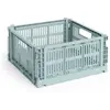 Hay - Cagette pliable carré Crate Bleu M