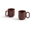 HAY Tasse Barro, rouge foncé, Ø 8 cm, lot de 2, terre cuite