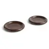 Assiettes HAY Barro, rouge foncé, Ø 18 cm, lot de 2, terre cuite