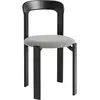 Chaise en bois noir tapissée grise Rey - Hay