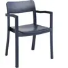 Chaise en frêne avec accoudoirs bleu nuit  Pastis - Hay