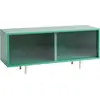 Buffet bas M en bois vert menthe avec portes vitrées - Hay