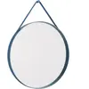 Miroir rond en acier bleu 70 cm Strap - Hay