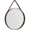 Miroir rond en acier marron foncé 50 cm Strap - Hay