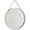 Miroir rond en acier gris clair 50 cm Strap - Hay