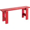 Banc en pin laqué rouge 111 x 23 x 45 cm Weekday - Hay