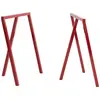 Hay - Paire de tréteaux Loop - Rouge - Acier laqué - Designer Leif Jor...