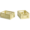 Hay - Cagettes pliables Crate - Set de 2 Jaune pâle XS