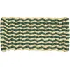 HAY Tapis paillasson en fibre de coco vert foncé et blanc 40x80cm