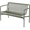 Banc de jardin avec accoudoirs en métal olive Palissade - HAY