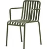 Chaise de jardin avec accoudoir en métal olive Palissade - HAY
